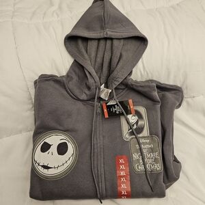 🆕 SIZE XL DISNEY HOODIE The Nightmare Before Christmas full zip w/ patches